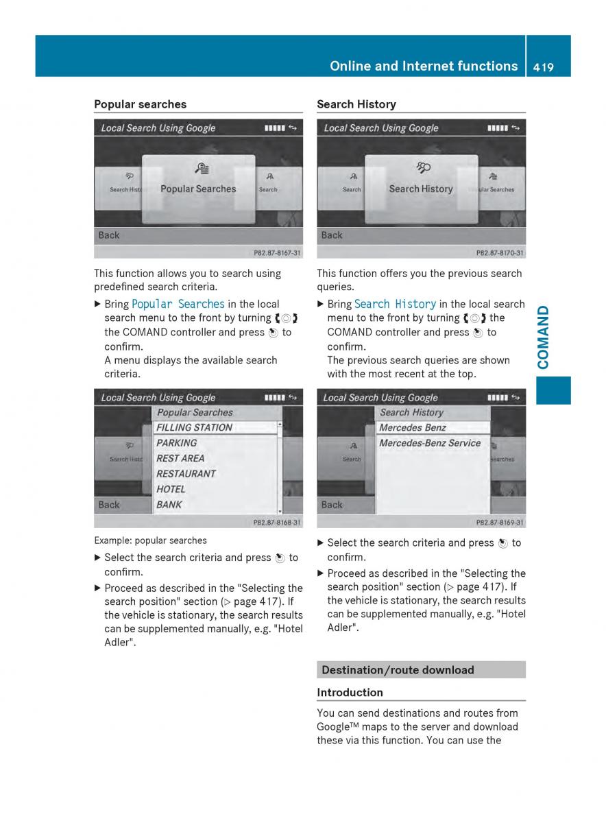 Mercedes Benz SL R231 owners manual / page 421