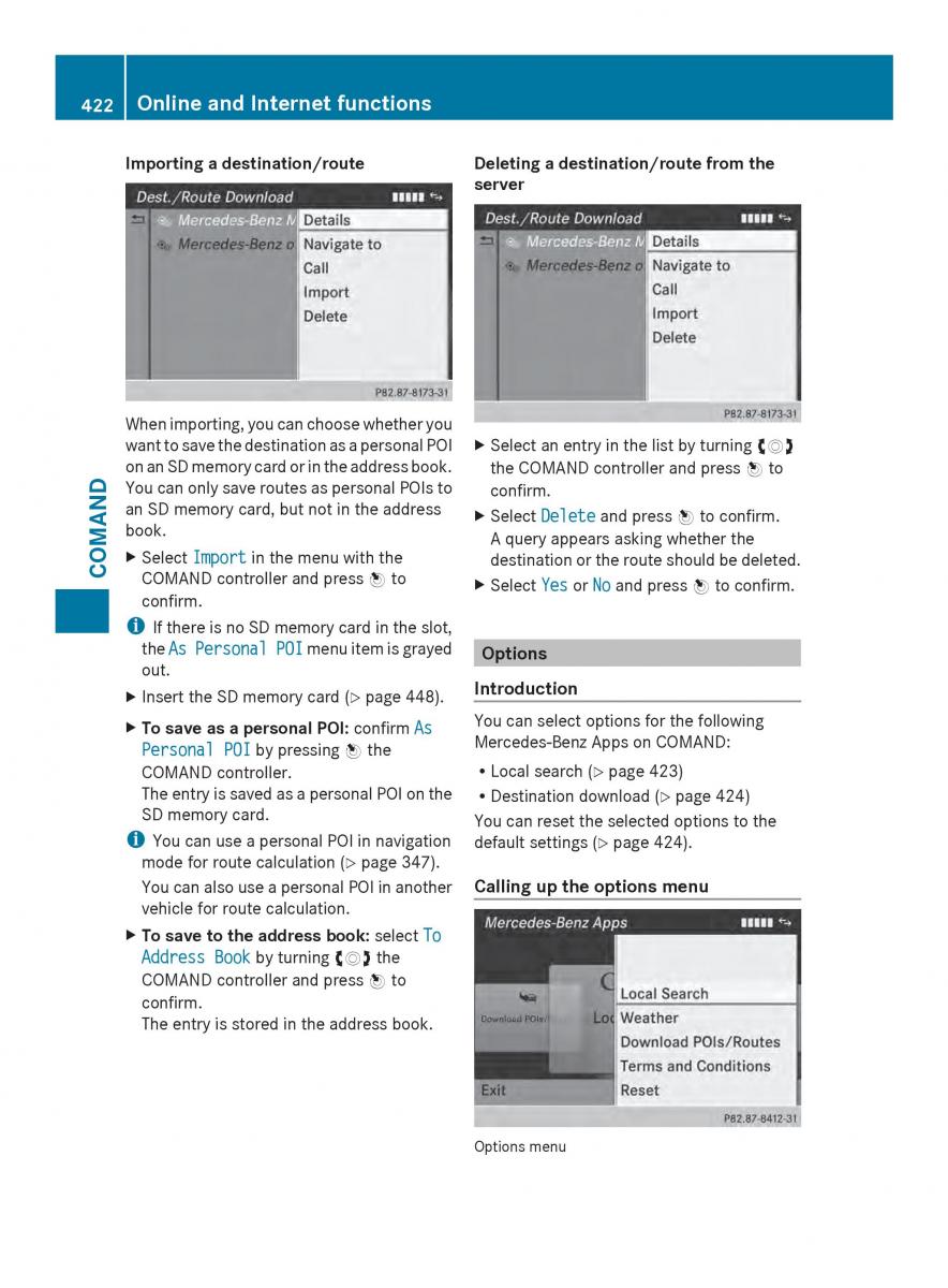 Mercedes Benz SL R231 owners manual / page 424