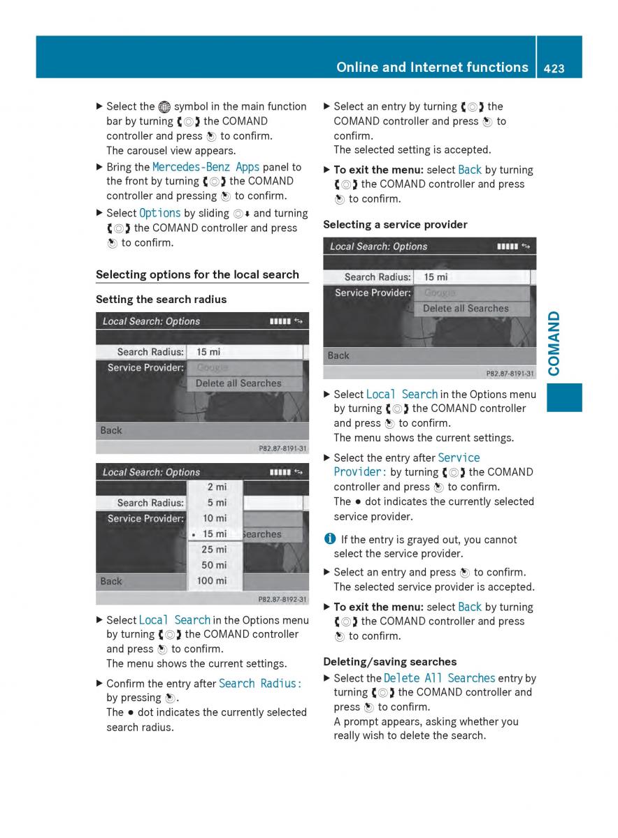 Mercedes Benz SL R231 owners manual / page 425