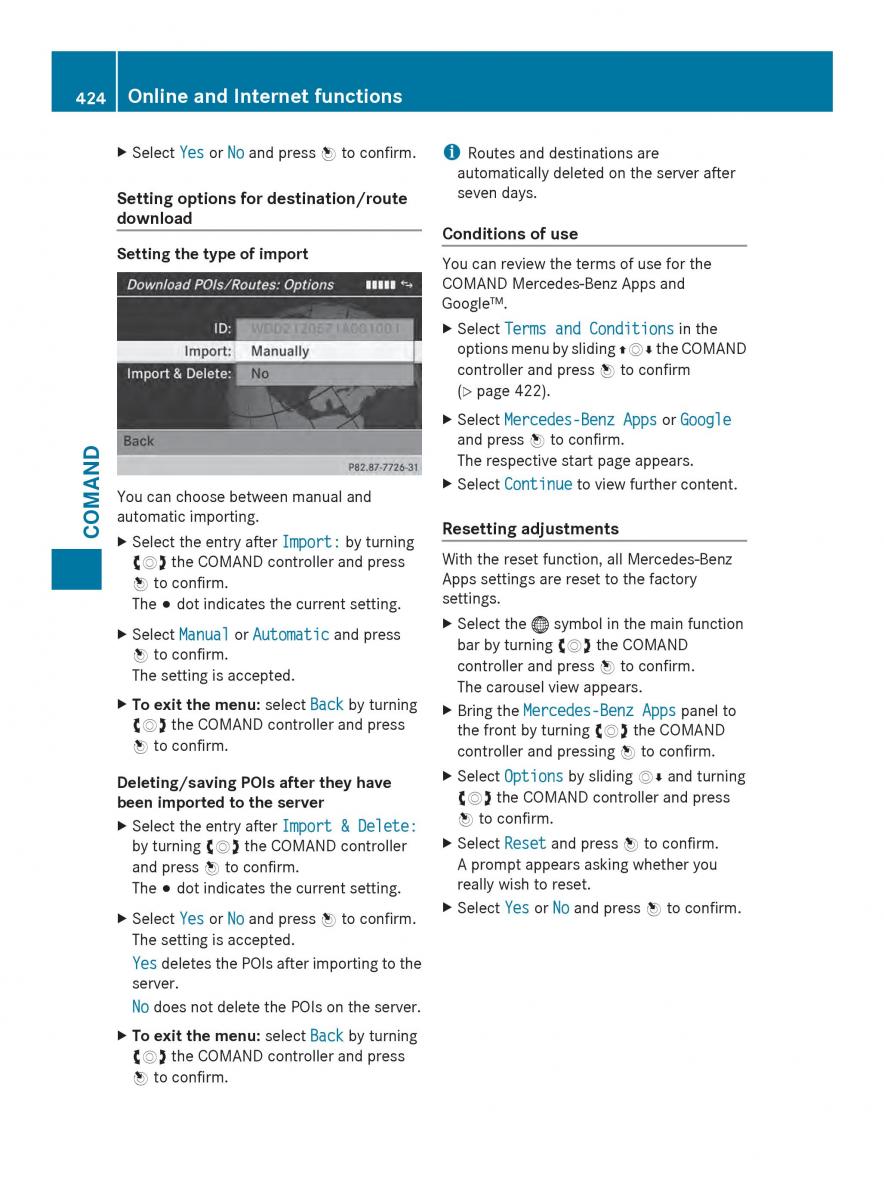 Mercedes Benz SL R231 owners manual / page 426