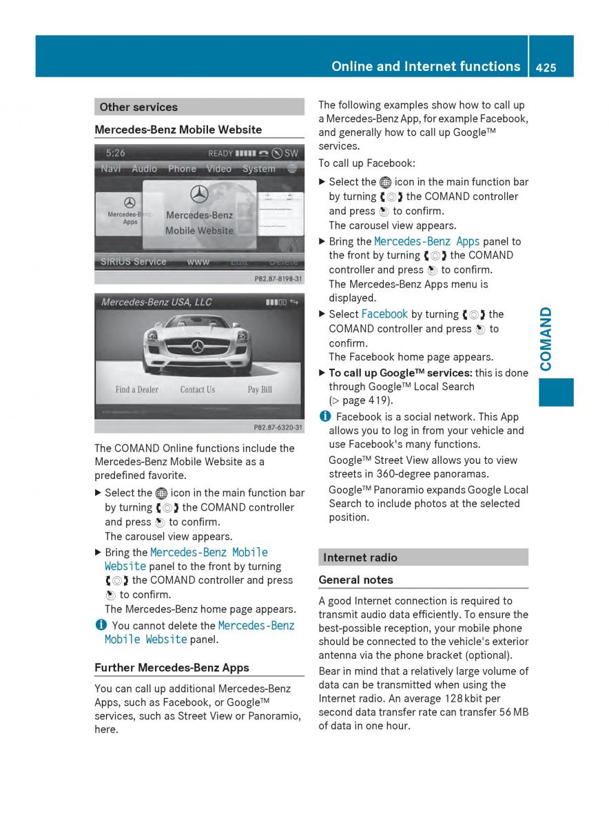 Mercedes Benz SL R231 owners manual / page 427