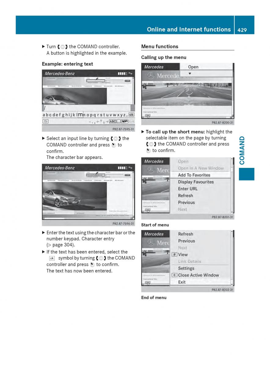 Mercedes Benz SL R231 owners manual / page 431