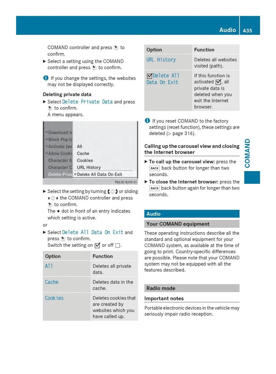 Mercedes Benz SL R231 owners manual / page 437