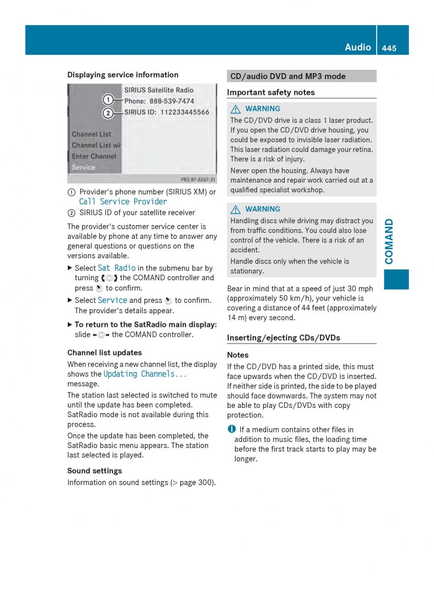 Mercedes Benz SL R231 owners manual / page 447