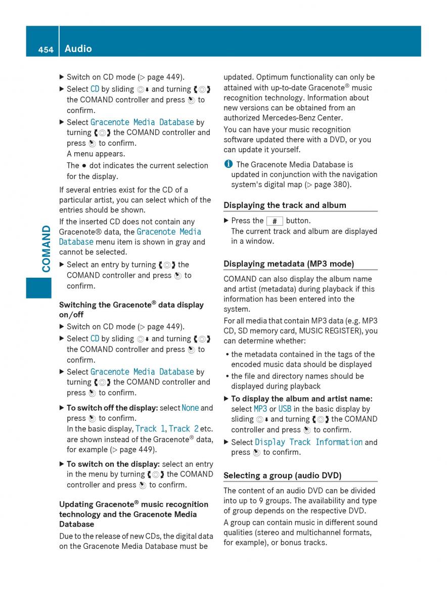 Mercedes Benz SL R231 owners manual / page 456