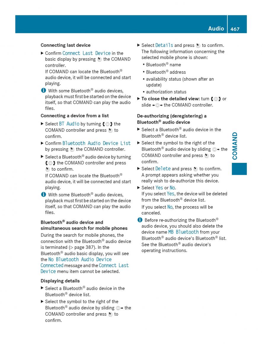 Mercedes Benz SL R231 owners manual / page 469