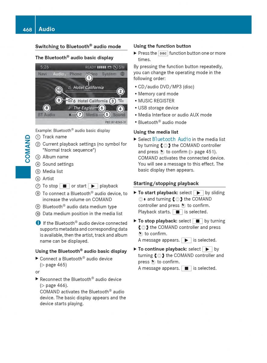 Mercedes Benz SL R231 owners manual / page 470