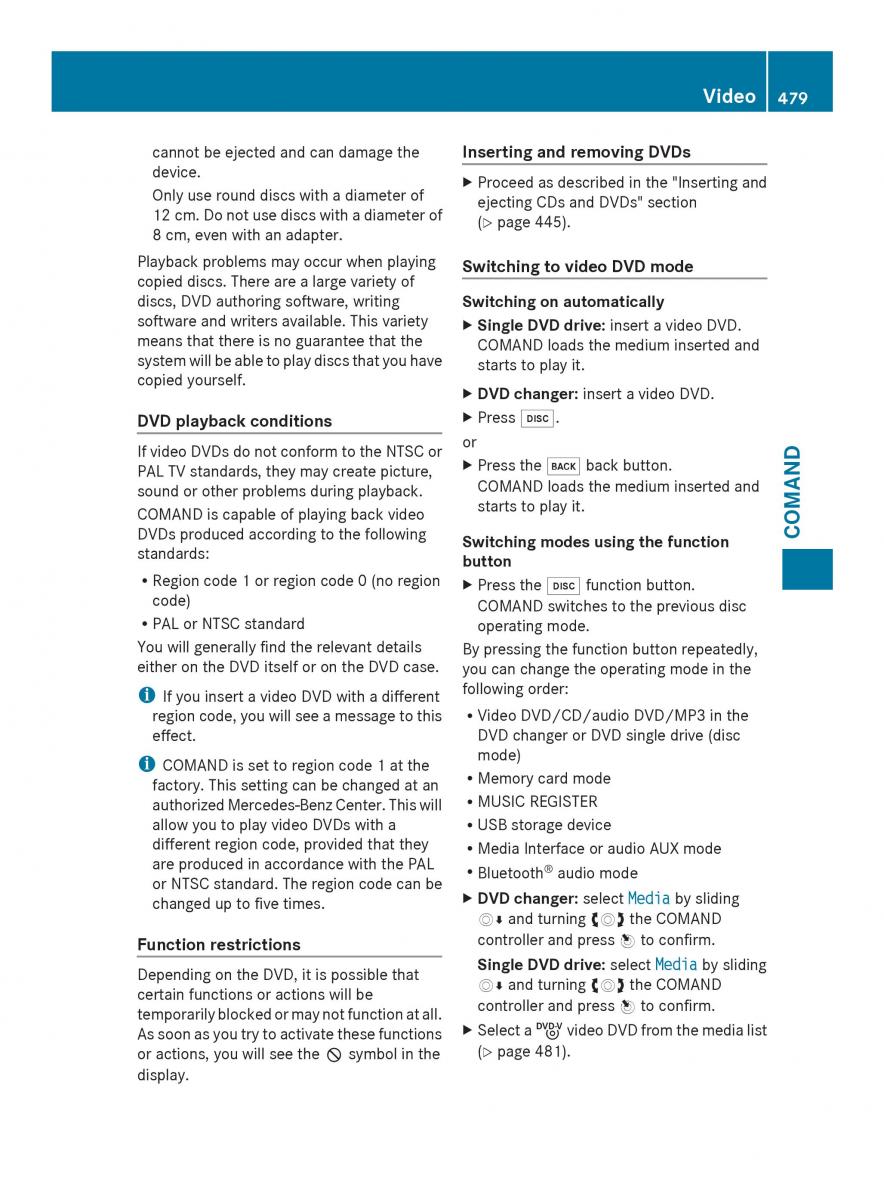 Mercedes Benz SL R231 owners manual / page 481