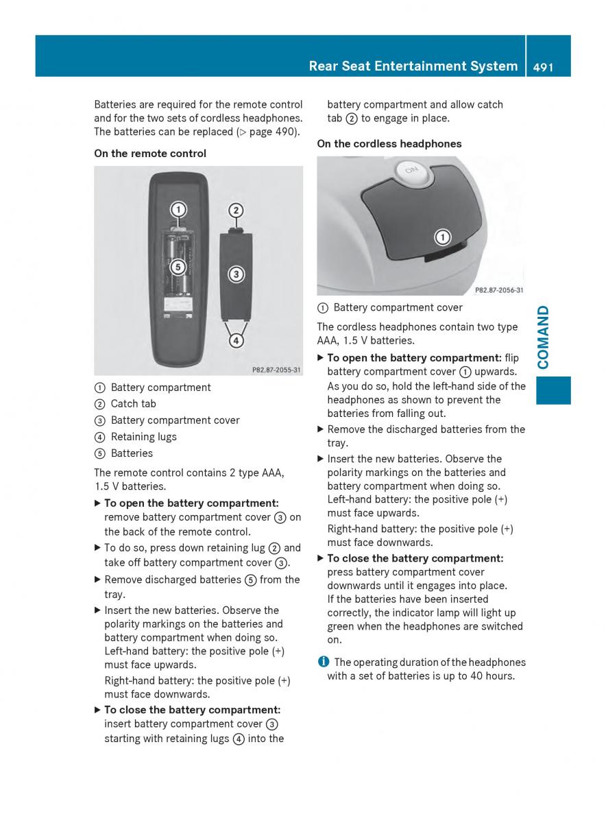 Mercedes Benz SL R231 owners manual / page 493