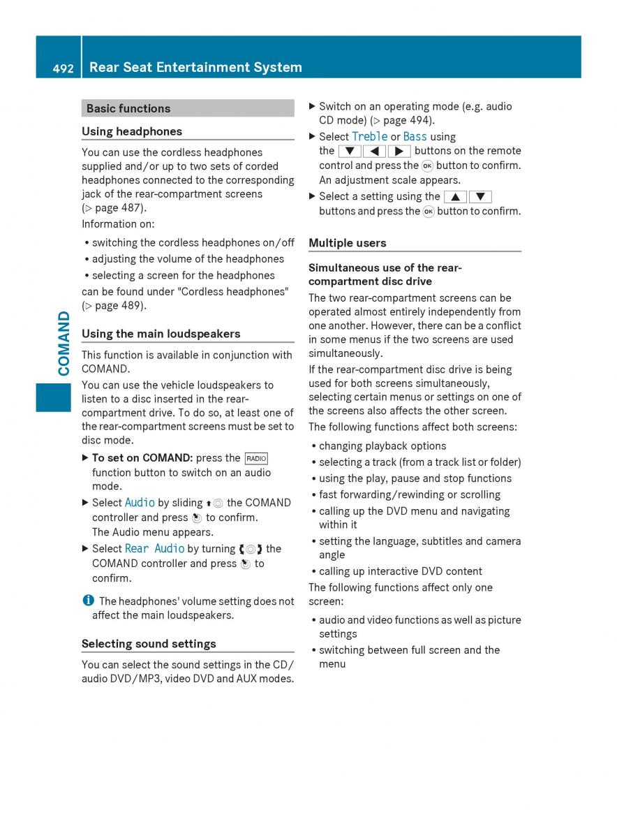 Mercedes Benz SL R231 owners manual / page 494