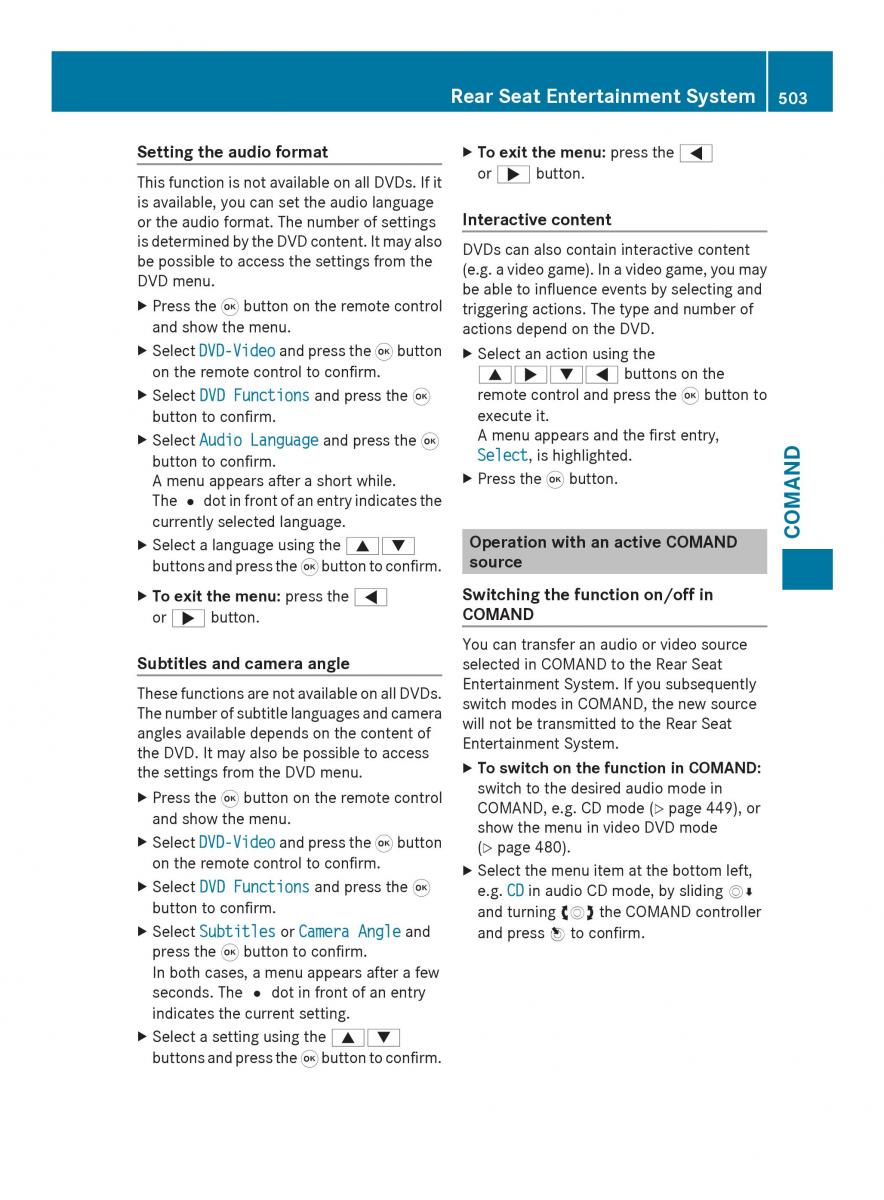 Mercedes Benz SL R231 owners manual / page 505