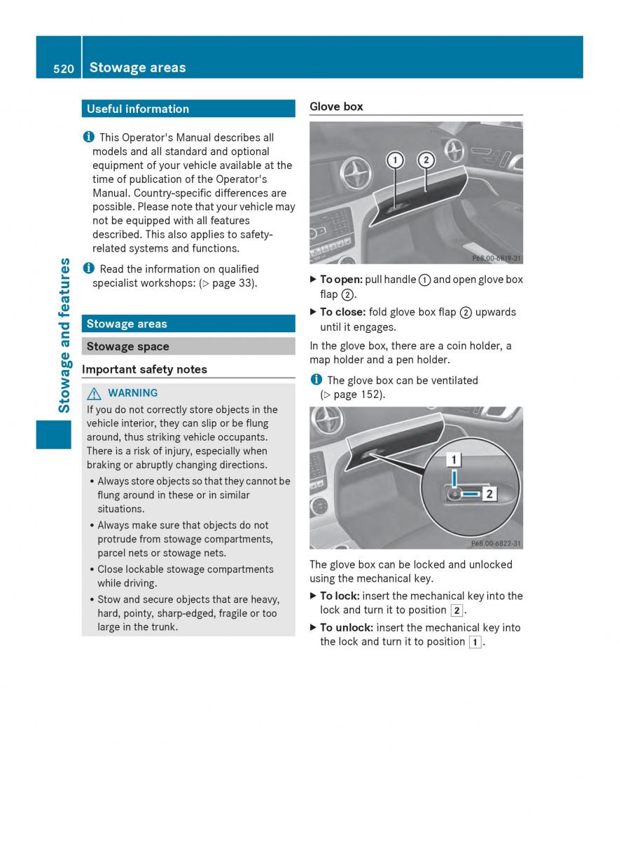 Mercedes Benz SL R231 owners manual / page 522