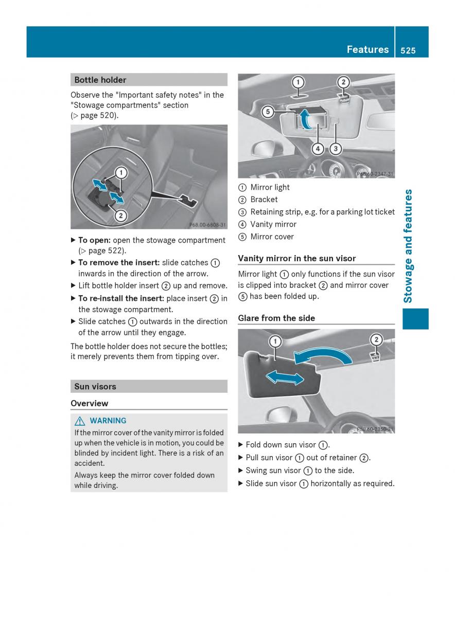 Mercedes Benz SL R231 owners manual / page 527