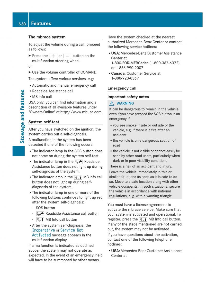 Mercedes Benz SL R231 owners manual / page 530