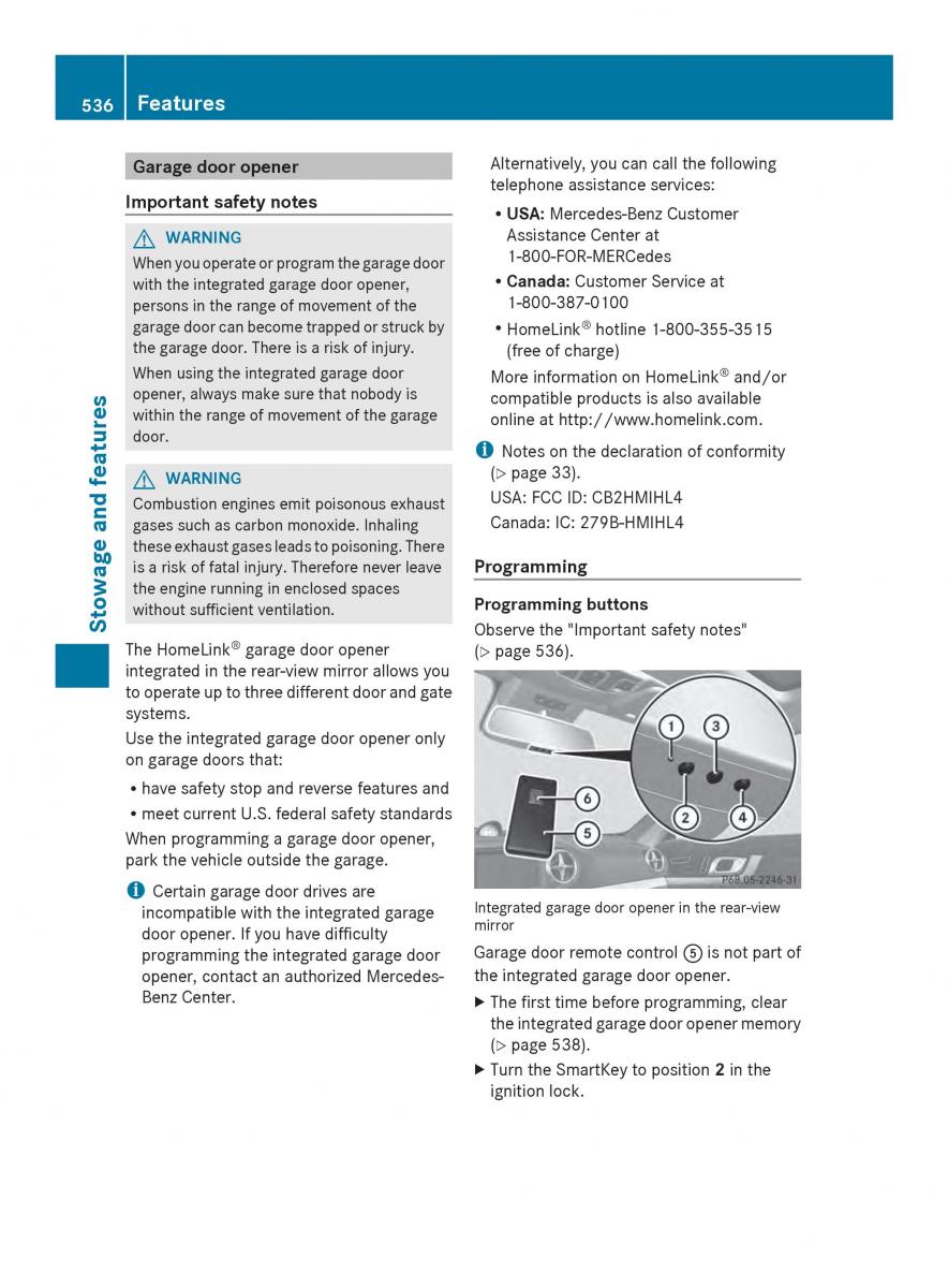 Mercedes Benz SL R231 owners manual / page 538