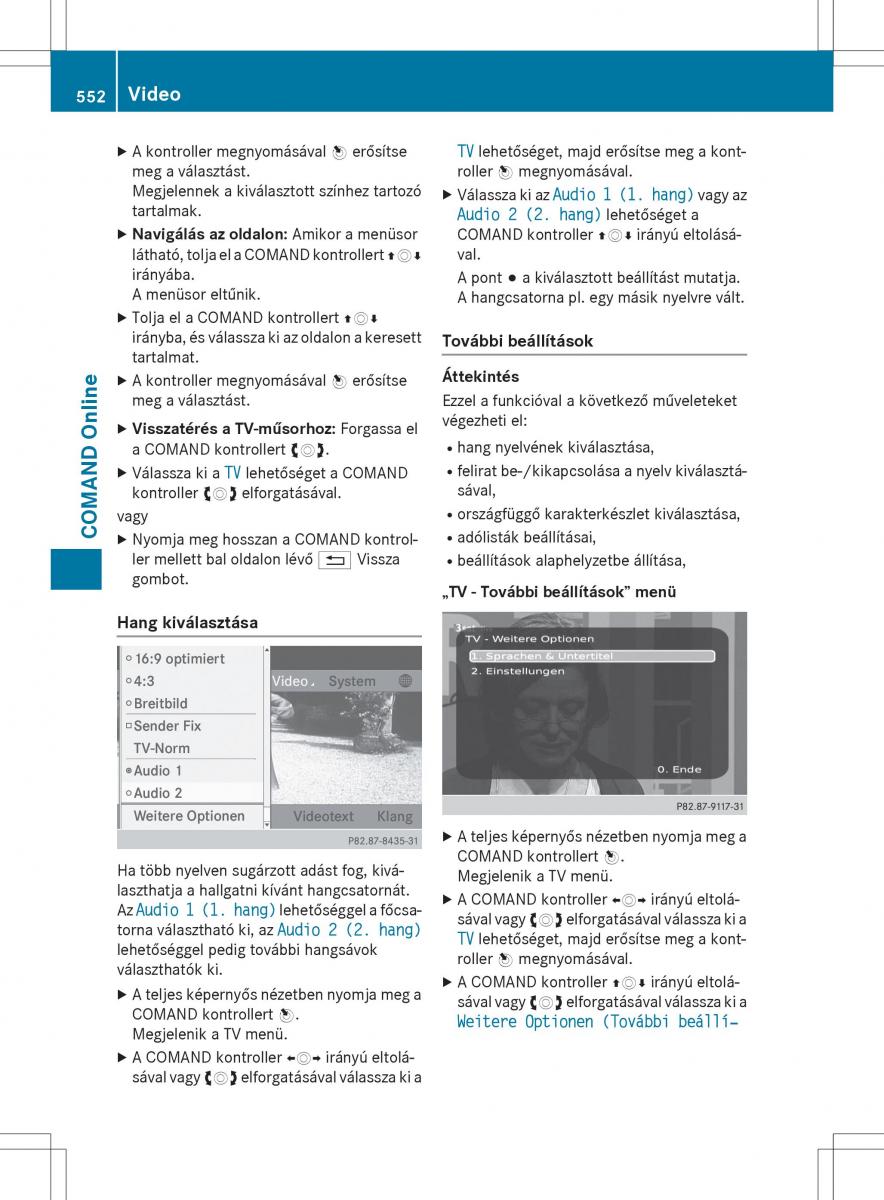 Mercedes Benz SL R231 Kezelesi utmutato / page 554