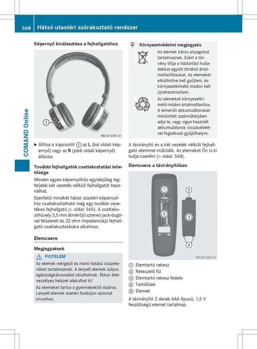 Mercedes Benz SL R231 Kezelesi utmutato / page 570