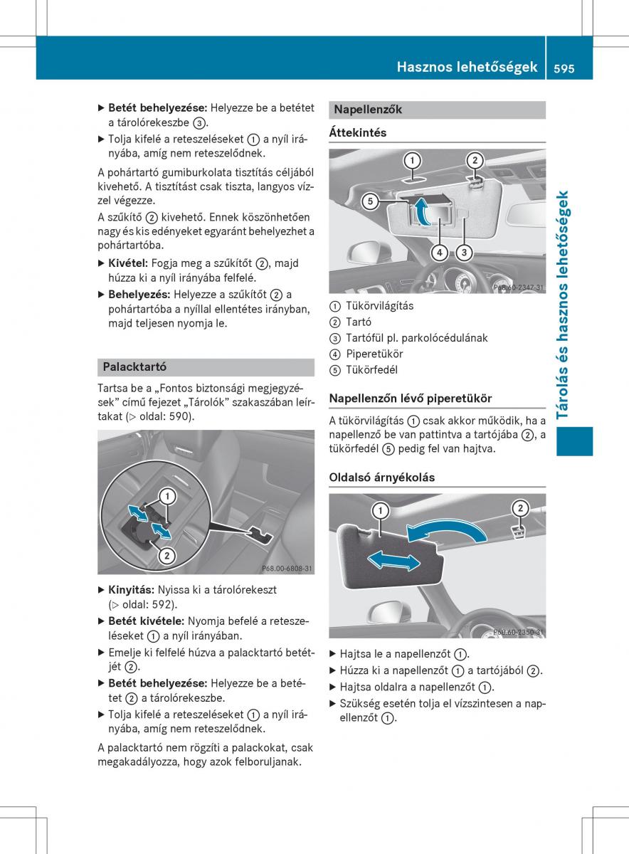 Mercedes Benz SL R231 Kezelesi utmutato / page 597