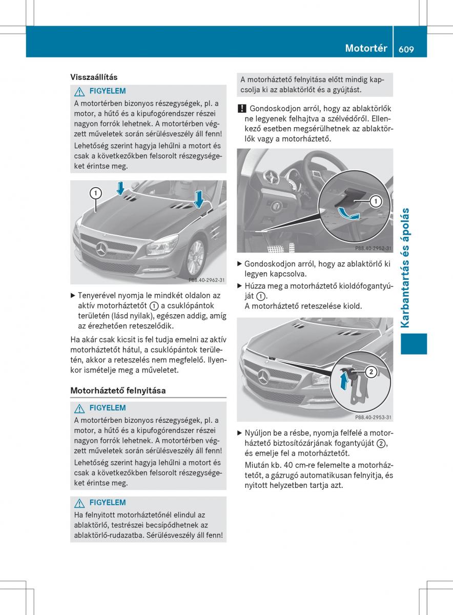 Mercedes Benz SL R231 Kezelesi utmutato / page 611