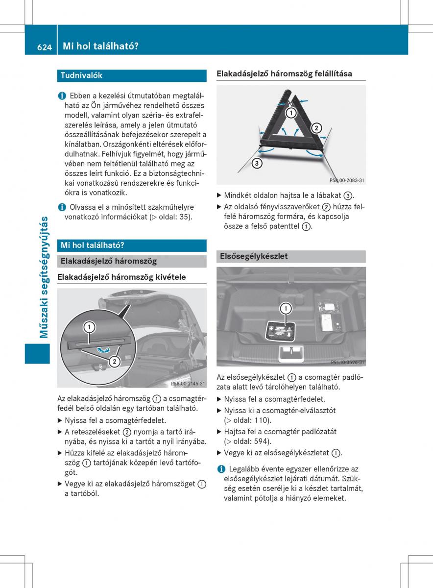 Mercedes Benz SL R231 Kezelesi utmutato / page 626