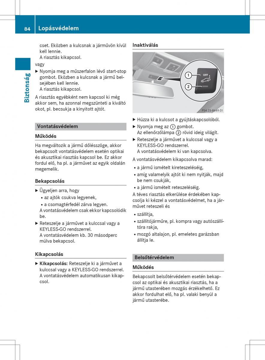 Mercedes Benz SL R231 Kezelesi utmutato / page 86