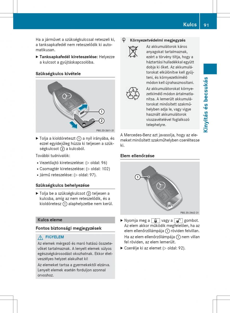 Mercedes Benz SL R231 Kezelesi utmutato / page 93