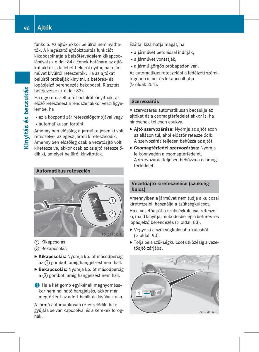 Mercedes Benz SL R231 Kezelesi utmutato / page 98