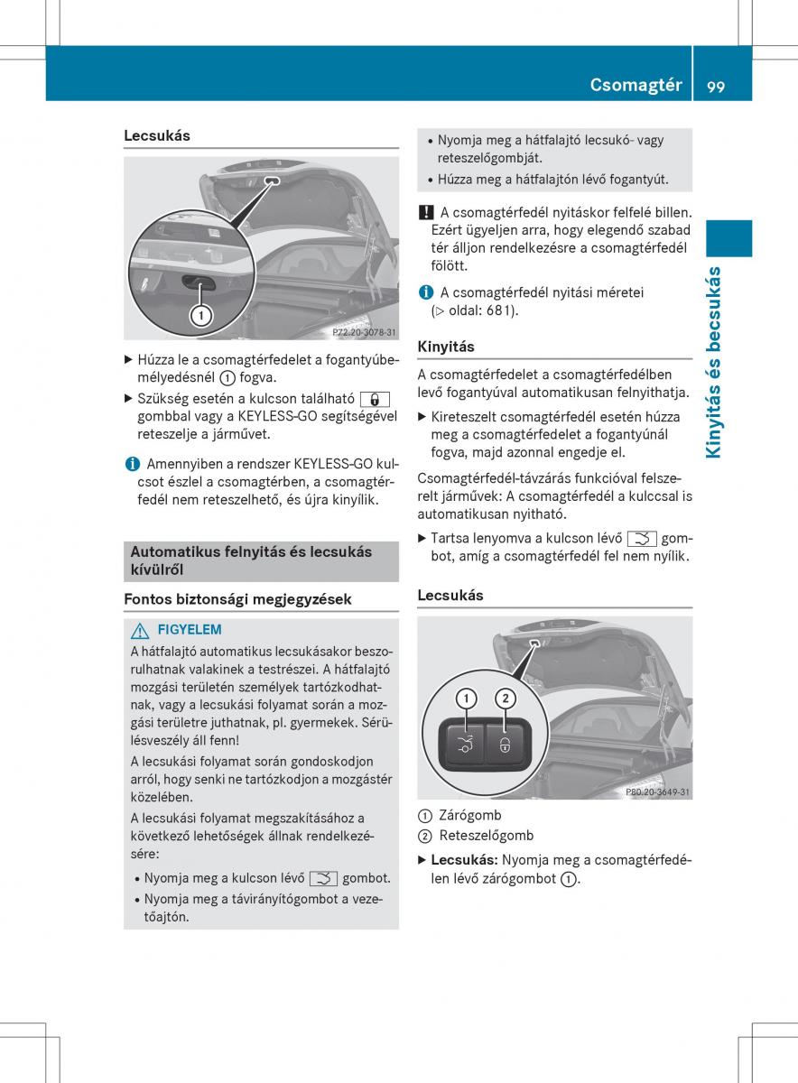 Mercedes Benz SL R231 Kezelesi utmutato / page 101