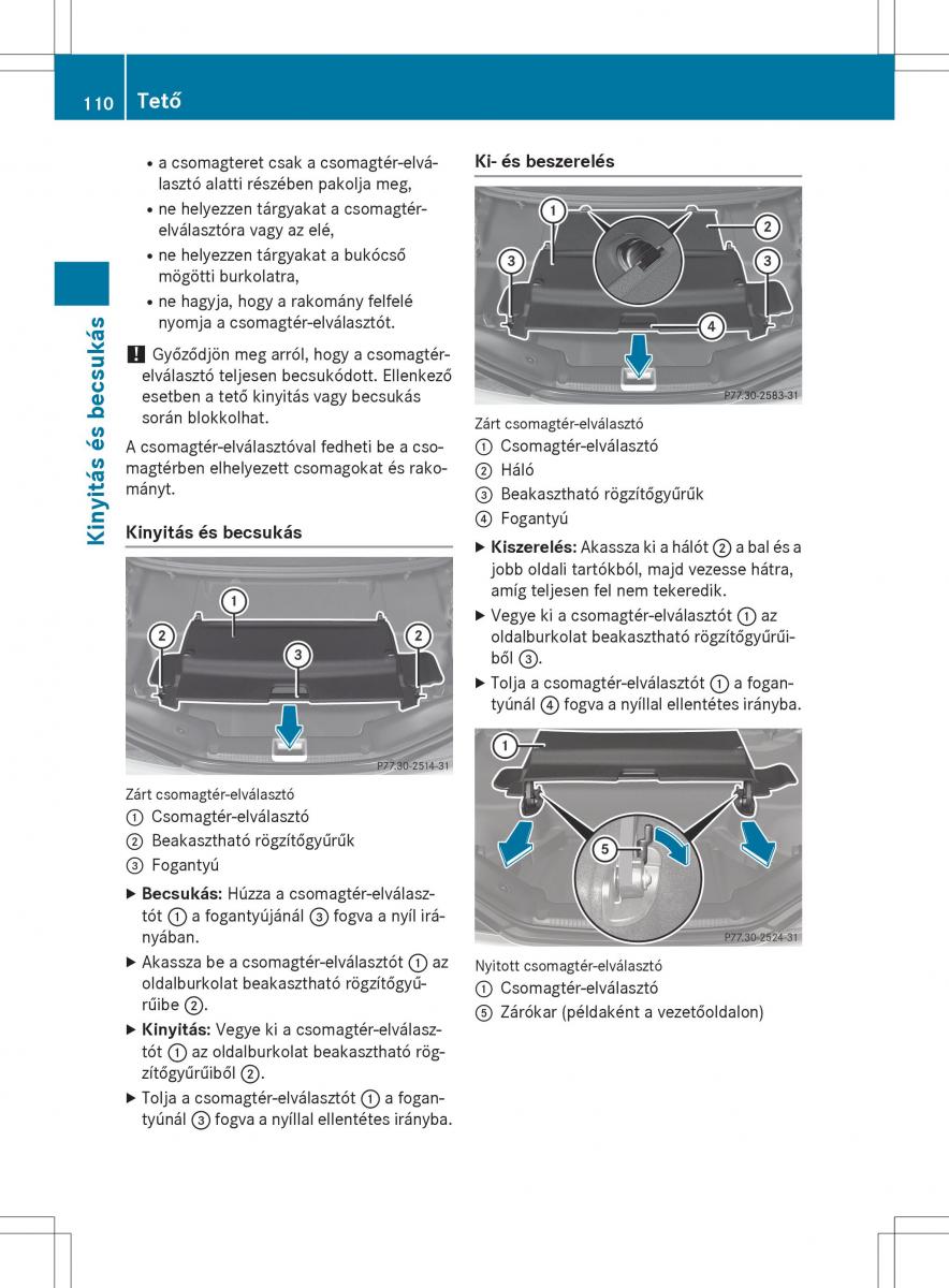 Mercedes Benz SL R231 Kezelesi utmutato / page 112