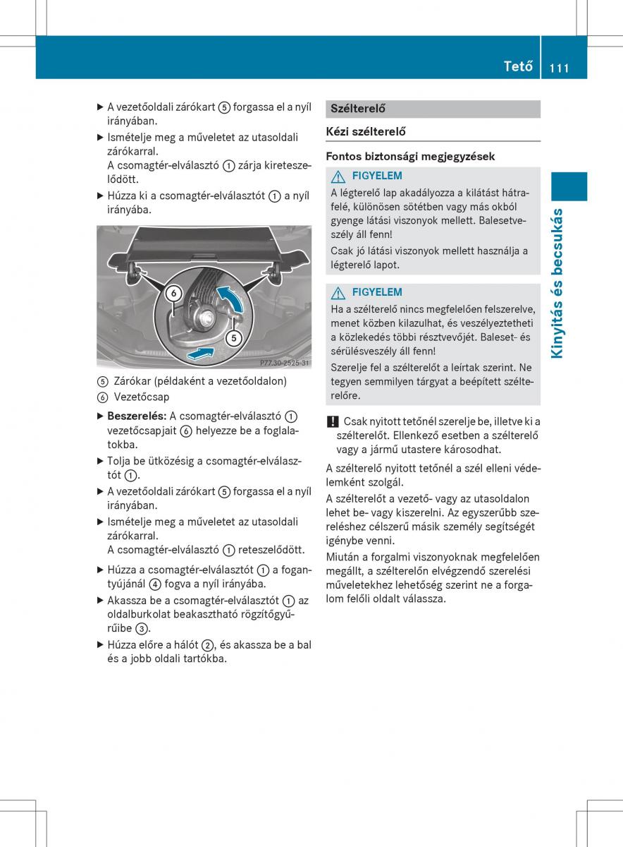 Mercedes Benz SL R231 Kezelesi utmutato / page 113