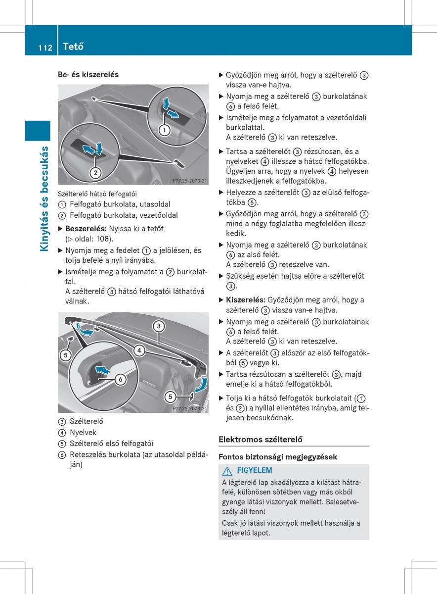 Mercedes Benz SL R231 Kezelesi utmutato / page 114