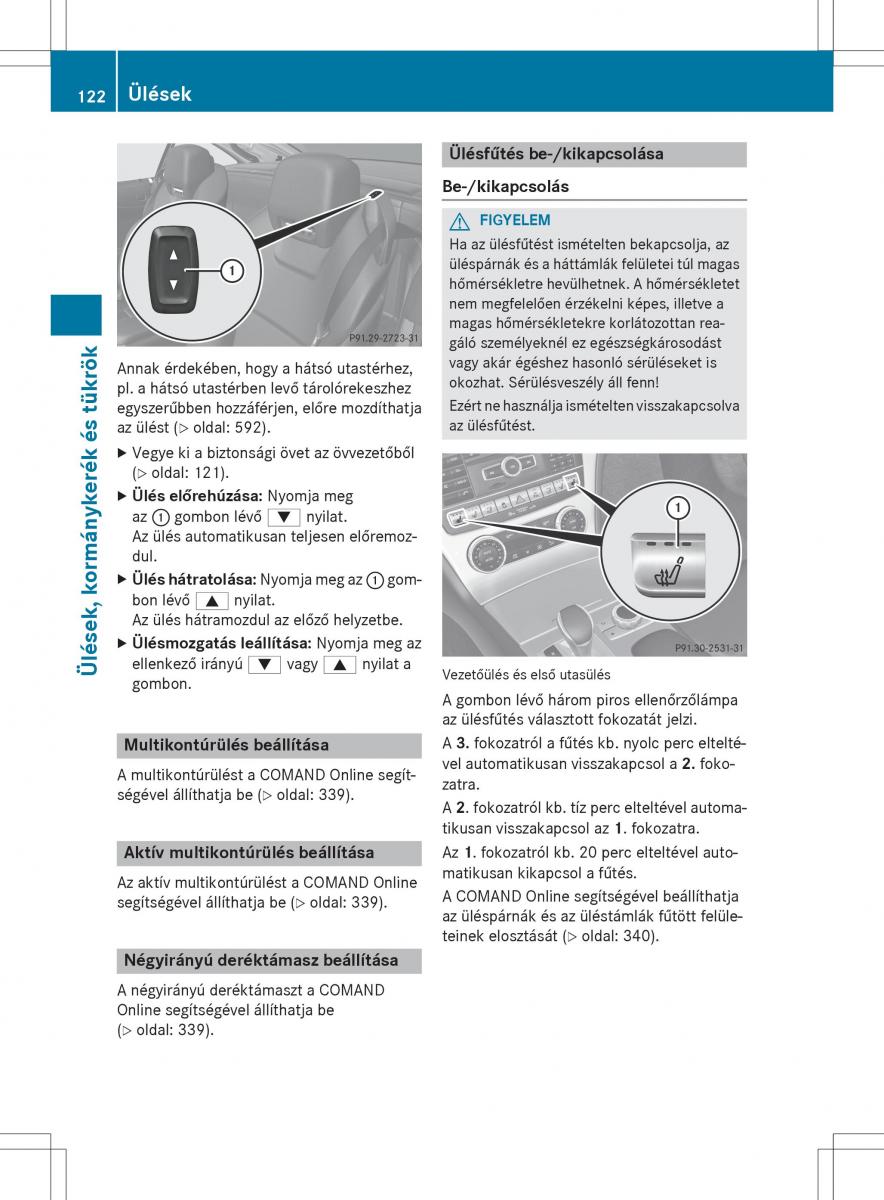 Mercedes Benz SL R231 Kezelesi utmutato / page 124