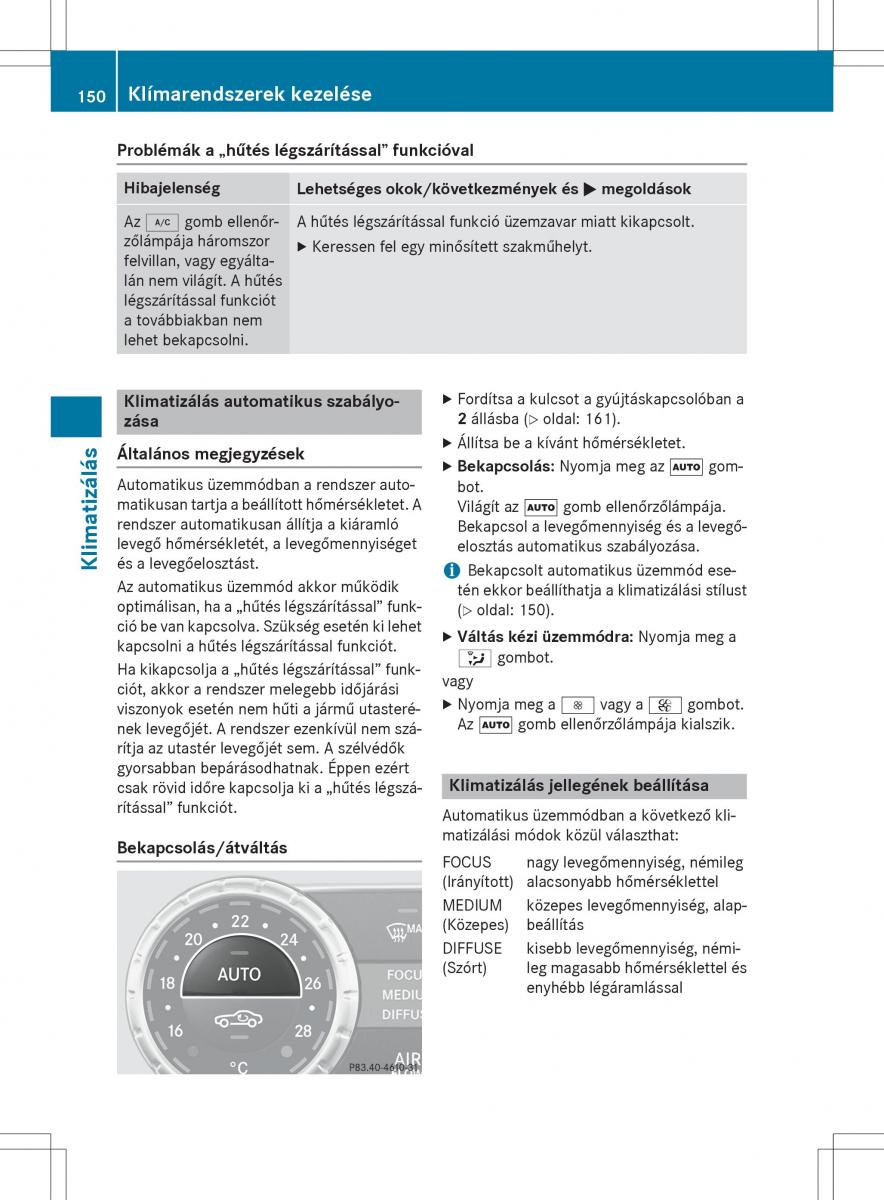 Mercedes Benz SL R231 Kezelesi utmutato / page 152