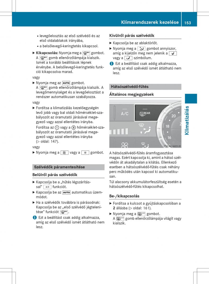 Mercedes Benz SL R231 Kezelesi utmutato / page 155