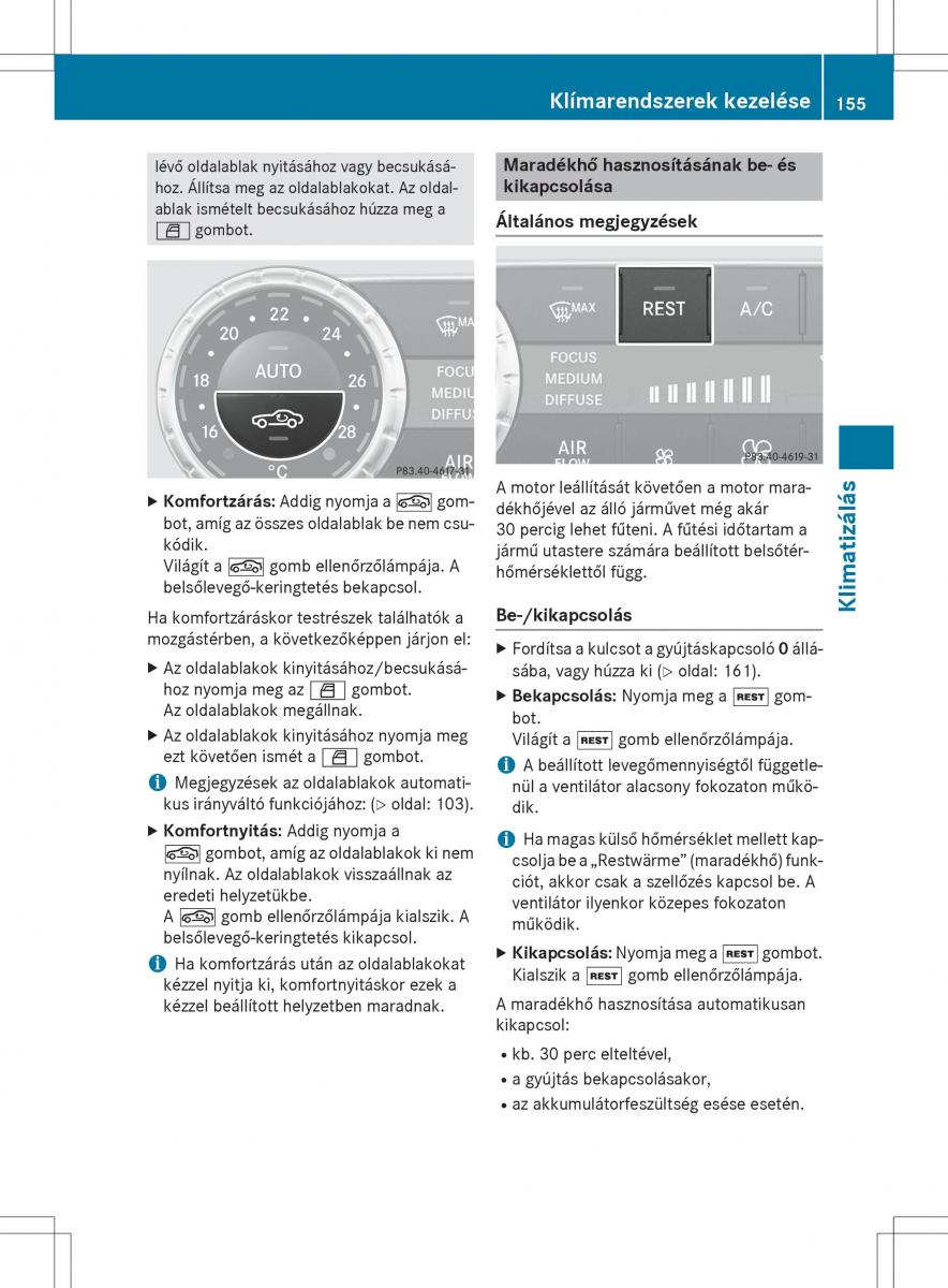 Mercedes Benz SL R231 Kezelesi utmutato / page 157