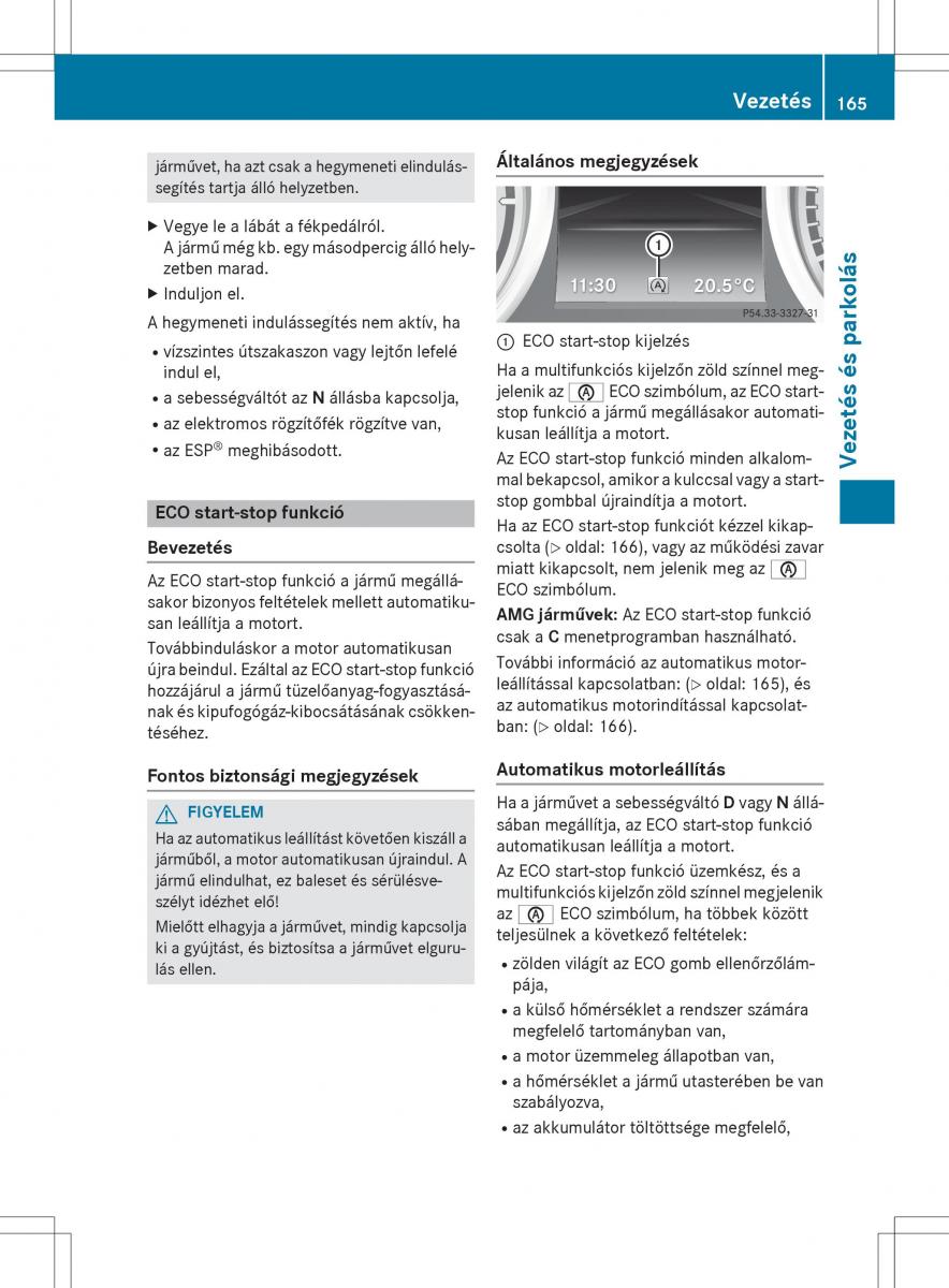 Mercedes Benz SL R231 Kezelesi utmutato / page 167