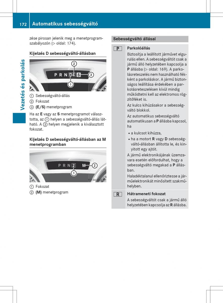 Mercedes Benz SL R231 Kezelesi utmutato / page 174