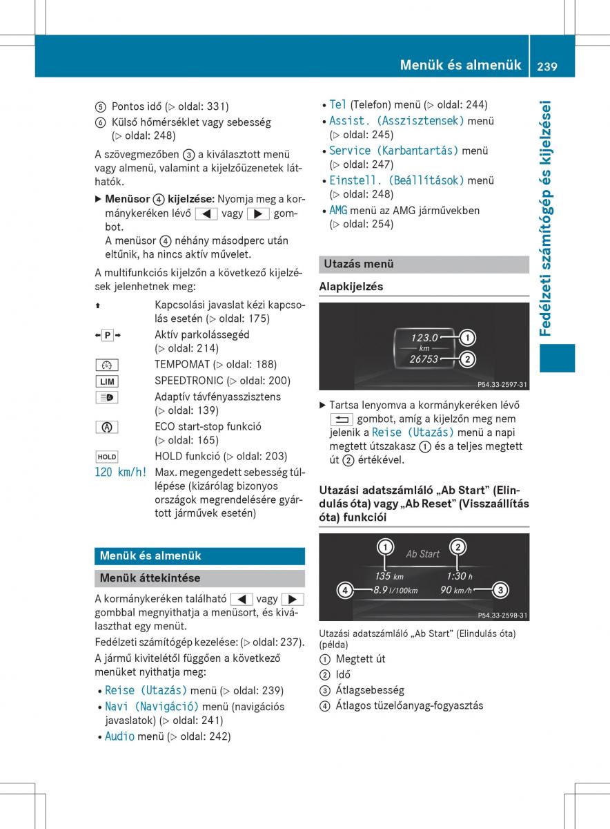 Mercedes Benz SL R231 Kezelesi utmutato / page 241