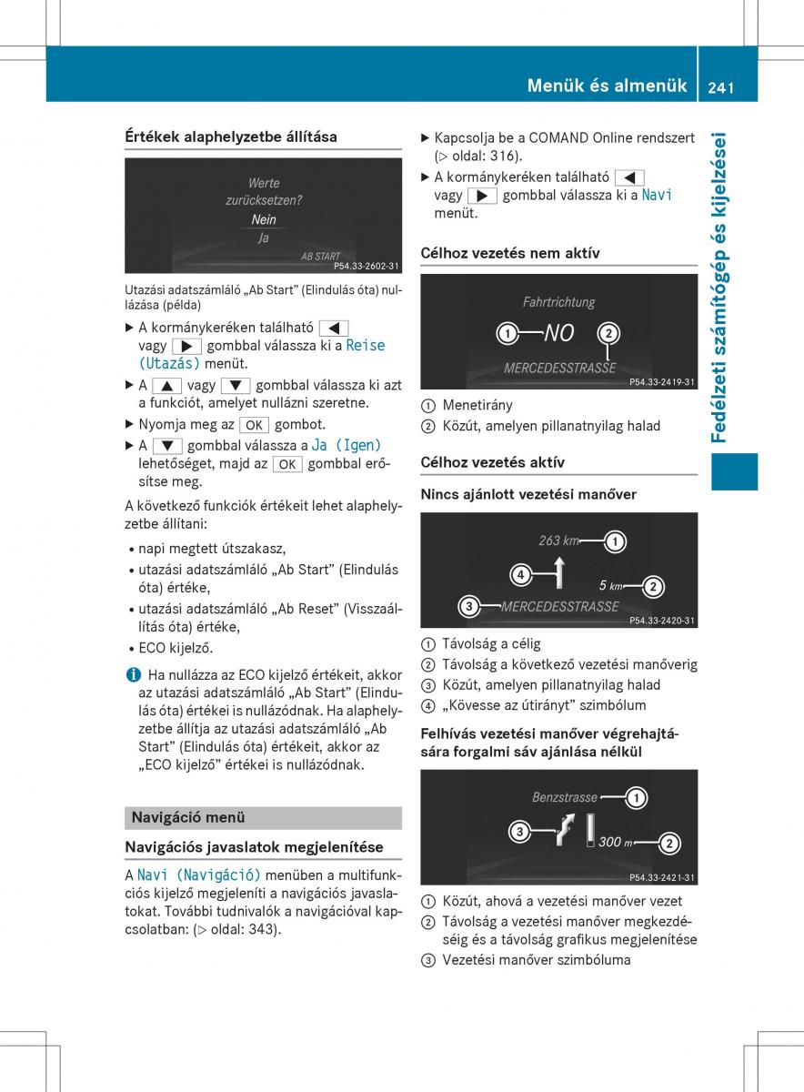 Mercedes Benz SL R231 Kezelesi utmutato / page 243