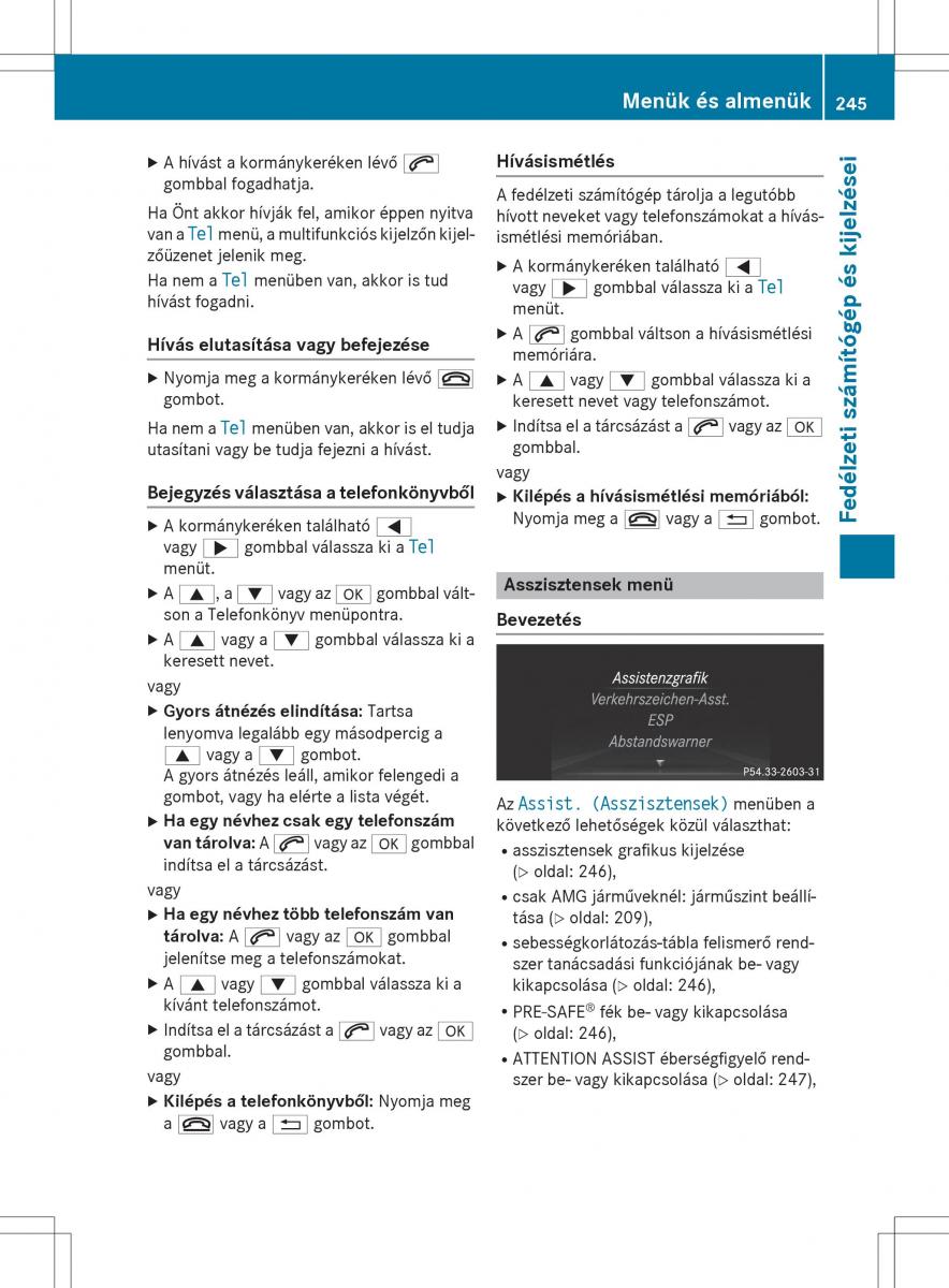 Mercedes Benz SL R231 Kezelesi utmutato / page 247