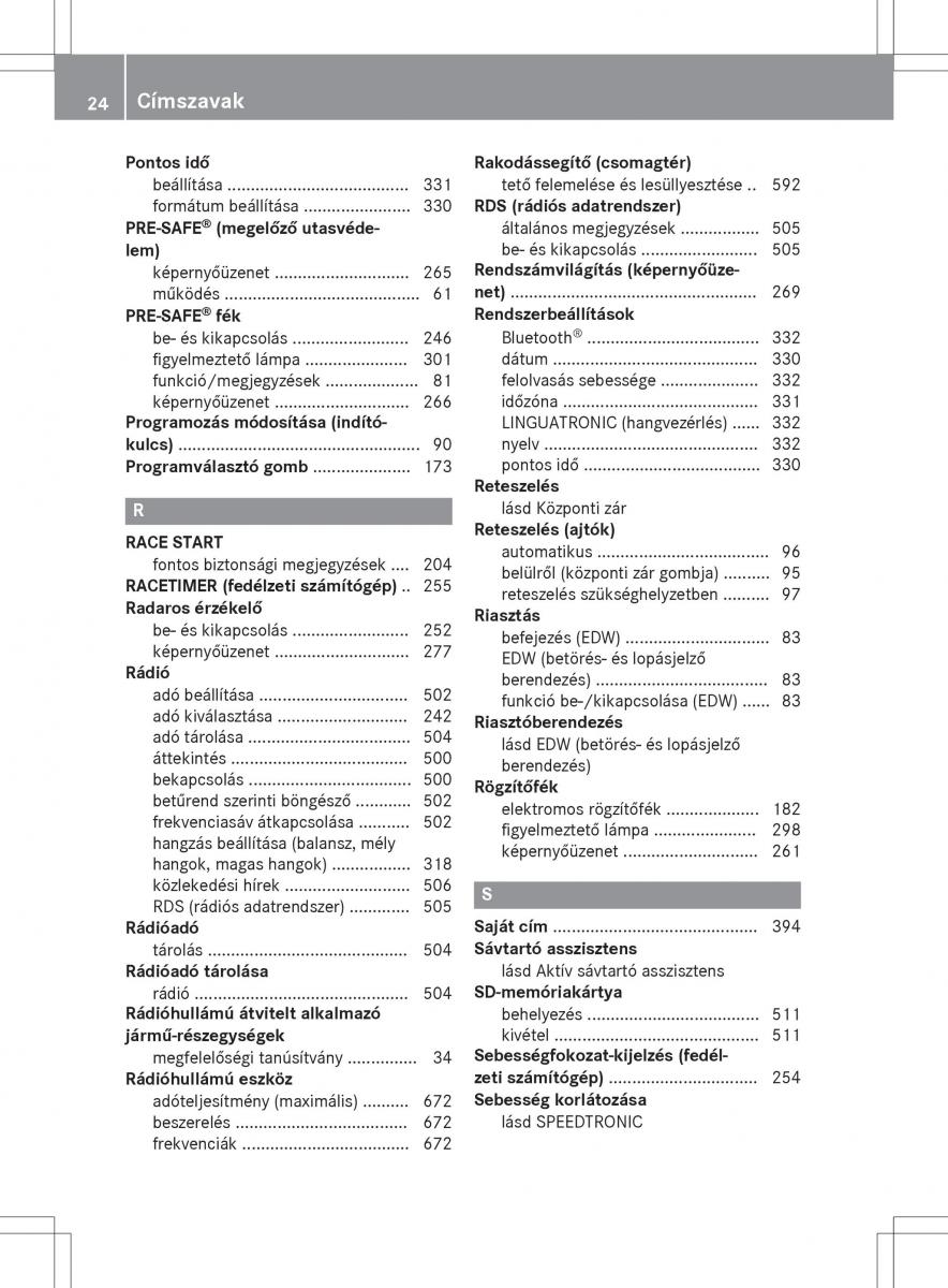 Mercedes Benz SL R231 Kezelesi utmutato / page 26