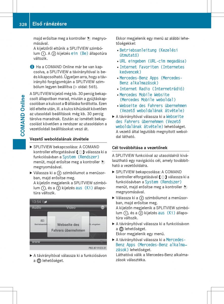 Mercedes Benz SL R231 Kezelesi utmutato / page 330