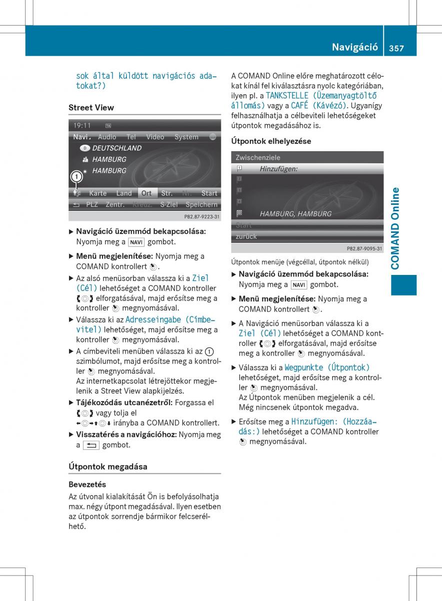 Mercedes Benz SL R231 Kezelesi utmutato / page 359