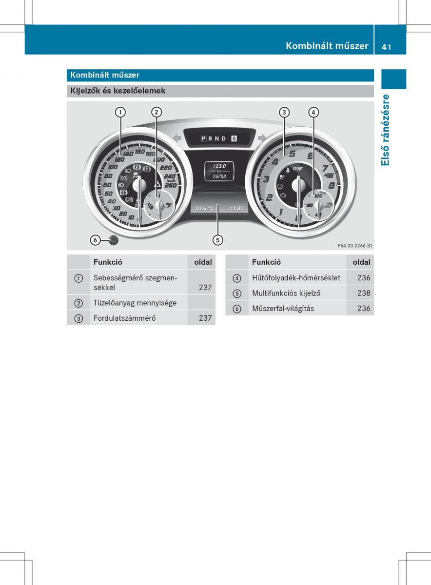 Mercedes Benz SL R231 Kezelesi utmutato / page 43