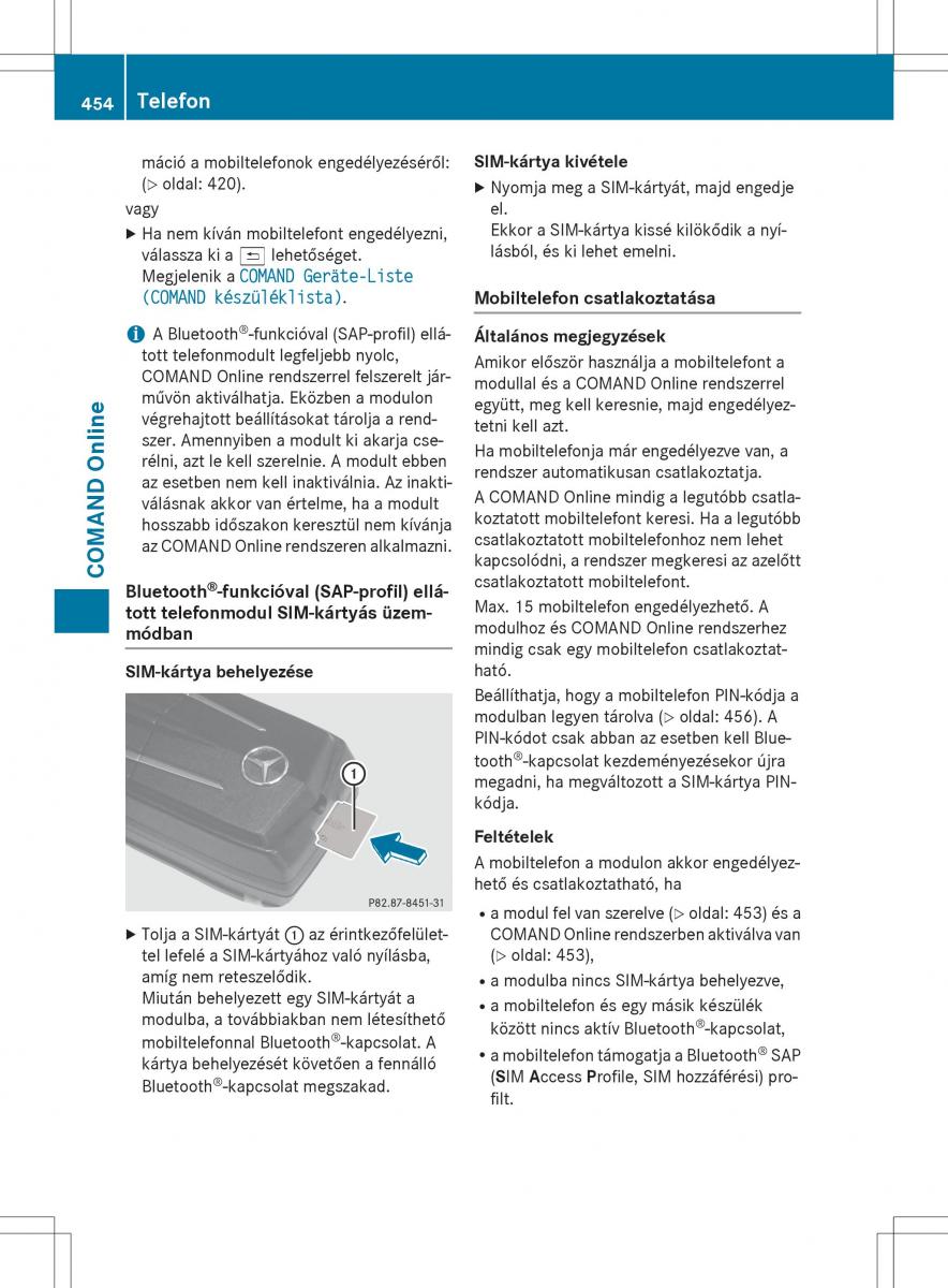 Mercedes Benz SL R231 Kezelesi utmutato / page 456