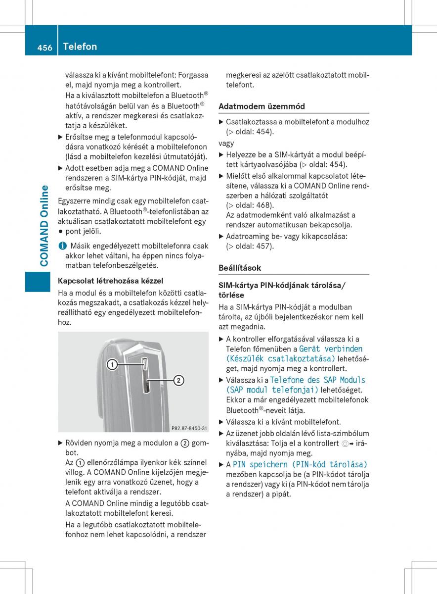 Mercedes Benz SL R231 Kezelesi utmutato / page 458