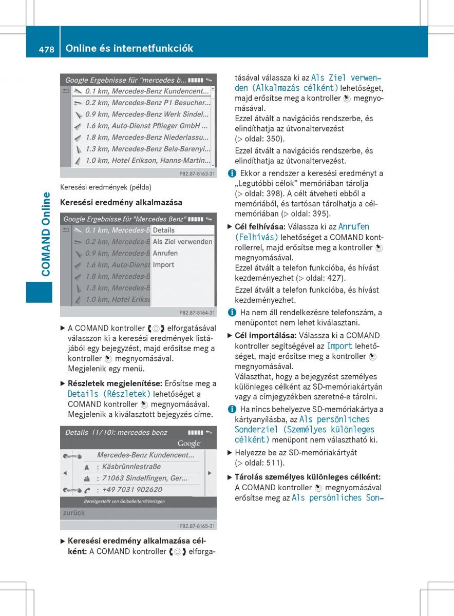 Mercedes Benz SL R231 Kezelesi utmutato / page 480