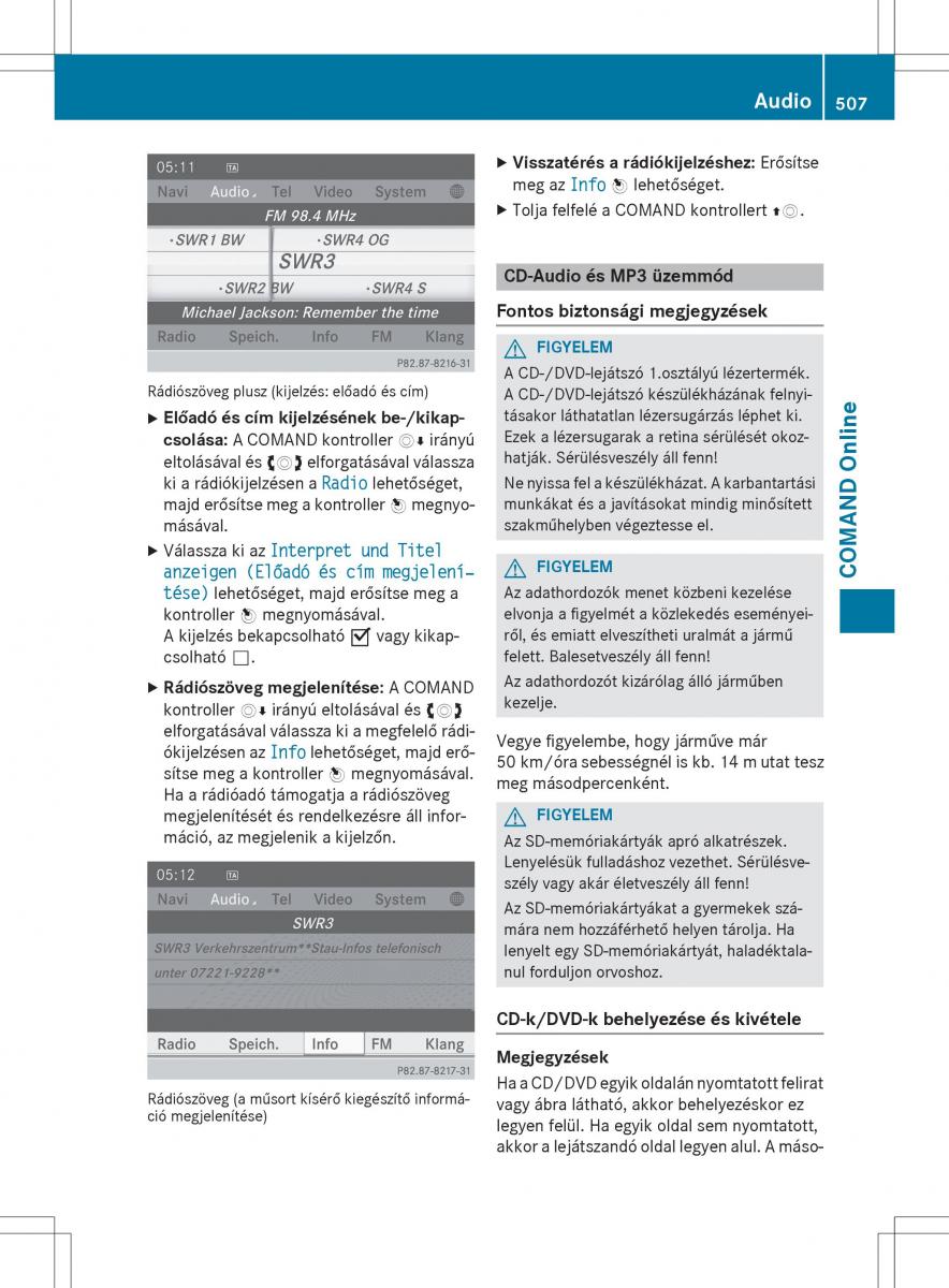 Mercedes Benz SL R231 Kezelesi utmutato / page 509