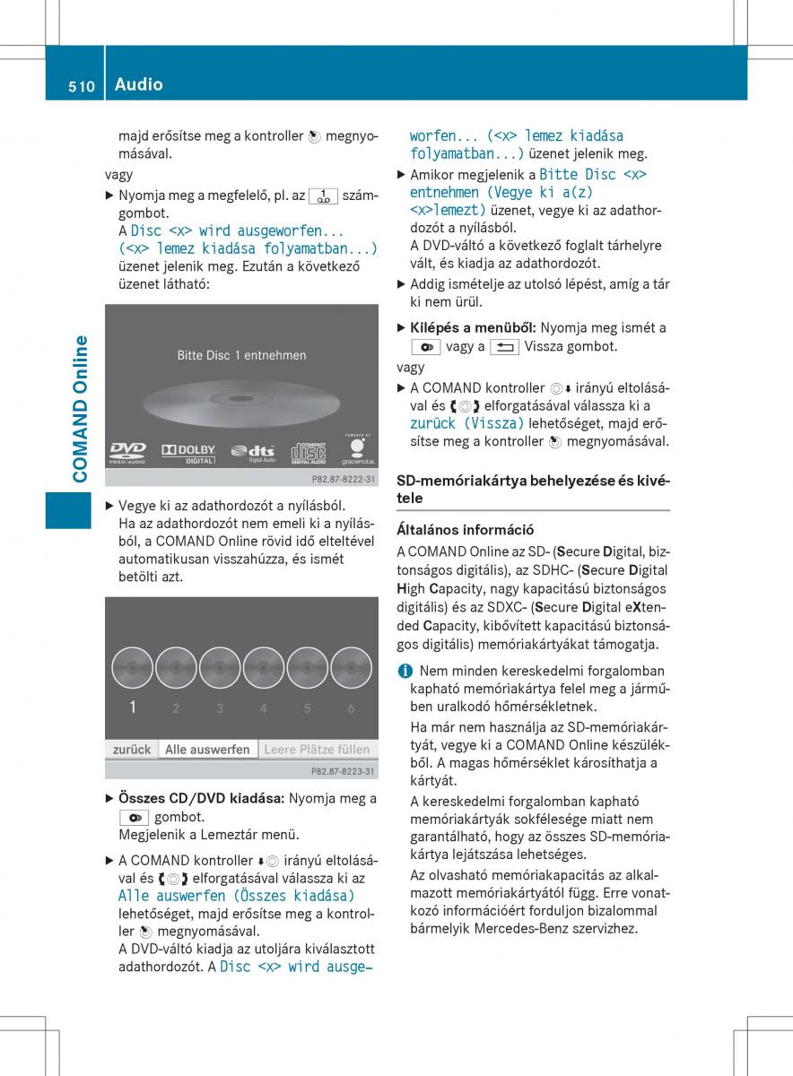 Mercedes Benz SL R231 Kezelesi utmutato / page 512