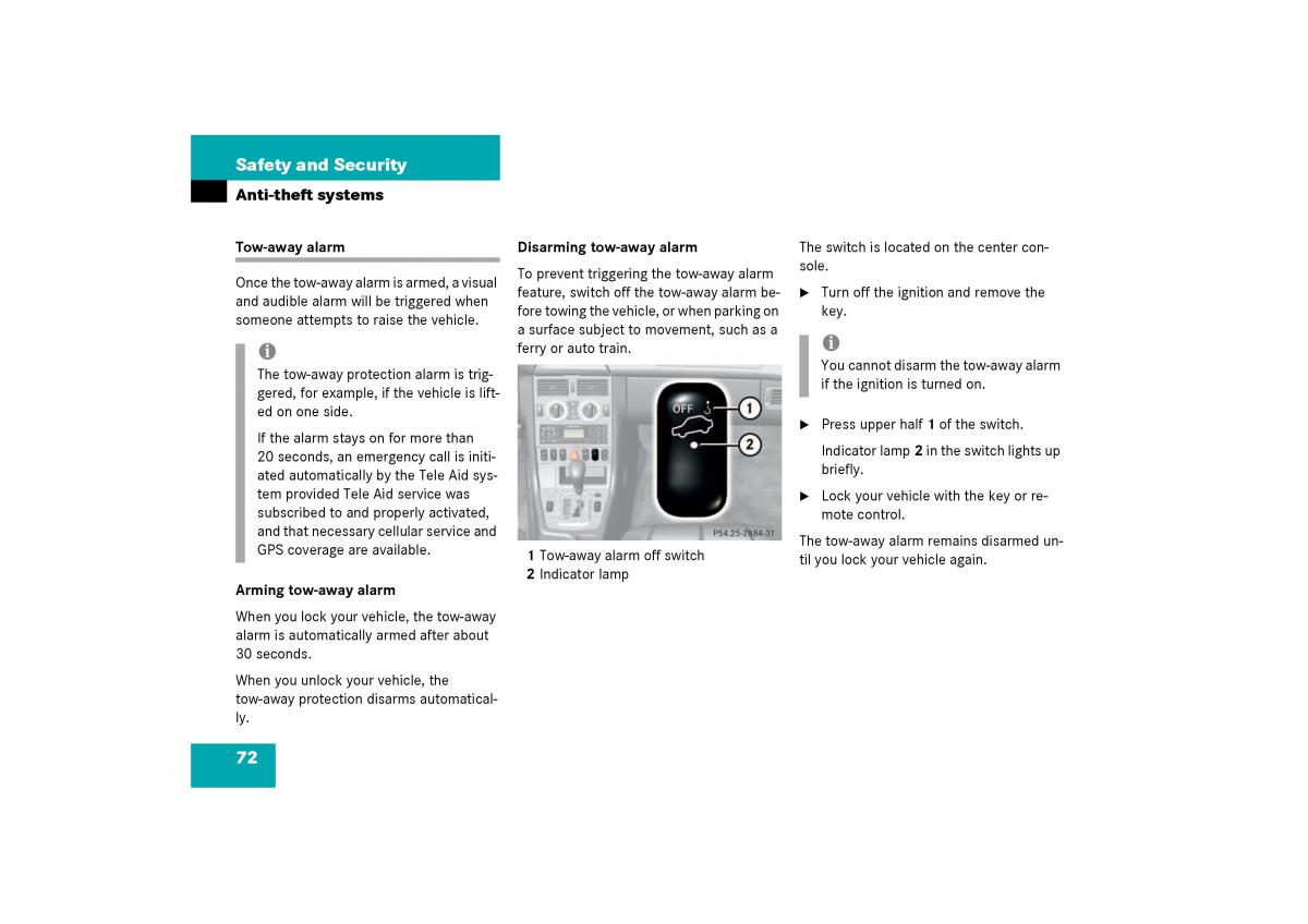 Mercedes Benz SLK R170 owners manual / page 72